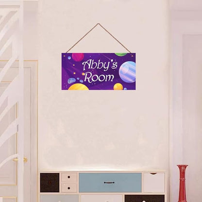 Personalized Sign, Stars Signs,Custom Name Sign,Wall Door Sign, Baby Nursery Art For Boys Room Kids Room Outer Space Theme Decor Stickers For Little Man Cave