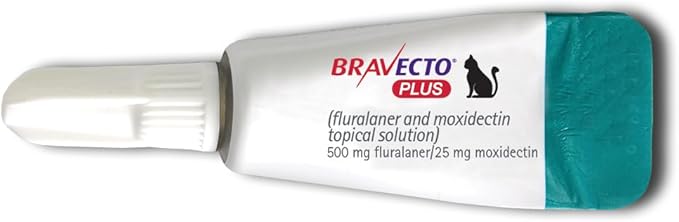 BRAVECTO PLUS Topical Solution for Cats, Flea, Tick & Heartworm, 2 Months Supply, 13.8-27.5 lbs., Purple Box-Mewly Pet