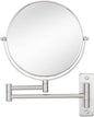 Cerdeco 8 Inch 10X Double Sided Makeup Wall Mount Mirror With Nickel Plated Finish - 360 Swivel Extendable Cosmetic Shaving Magnification