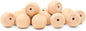 Natural Wood Drawer Pulls, 1.25 Inch Round Knobs, Pack of 25 Unfinished Ball Shaped Cabinet Pulls for Nursery Dresser, Door and Crafts