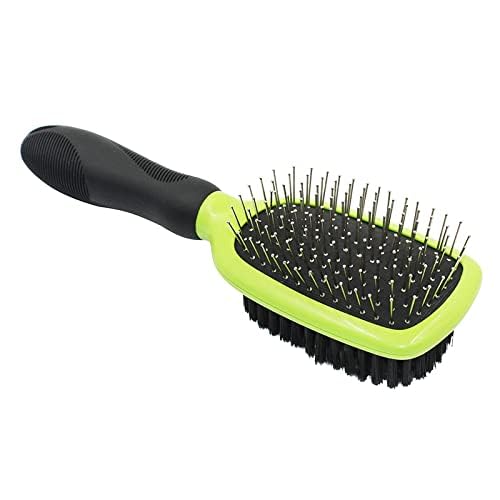 H&H Pets 2-in-1 Grooming Brush for Dogs & Cats - Pin Slicker and Bristle Brush Combo, Perfect for Pet Hair Grooming-Mewly Pet