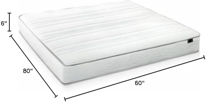 ZINUS 6 Inch Foam and Spring Mattress, Queen, CertiPUR-US Certified Foams, Mattress in A Box, White