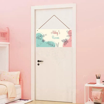 Personalized Butterfly Sign For Kids Room Custom Name Little Man Cave Door Wall Art Decor Floral Nursery Art Plate For Boys Room Girls Bedroom