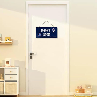 Personalized Astronaut Sign Door Art Decoration Exquisite Decorative Signs Custom Name for Nursery Bedroom Kids Room Wall Art Decor Outer Space Theme Decor For Boys Room