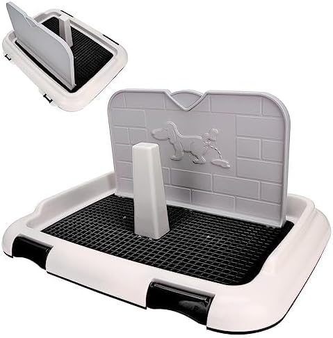 Indoor Dog Potty Tray - Miniature Poodle Pad Holder, Anti-Slide Plastic Potty for Small & Medium Dogs (Black)-Mewly Pet