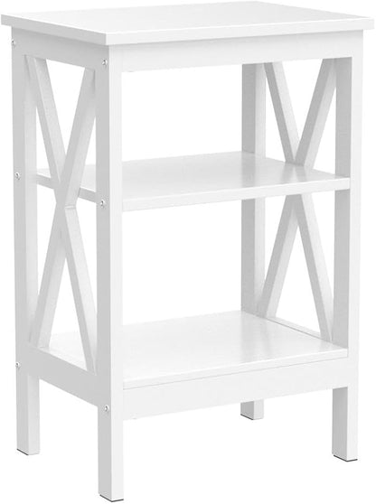 VECELO Modern Nightstands X-Design Side End Table Night Stand with Storage Shelf for Bedroom,Living Room,