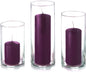 yummi Set of 36 Slim Pillars and Cylinder Vases - Purple