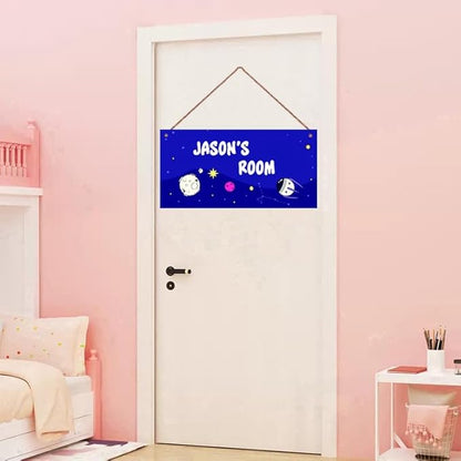 Personalized Sign Space Themed Bedroom Decor Fantasy Spacecraft Sign Outer Space Decor for Boys Room Kids Room Nursery Cartoon Wall Decorations Stuff For Little Man Cave