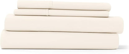 Linen Market Double-Brushed Microfiber Twin XL Sheet Set 3 Piece – Oeko-TEX Certified Ultra Soft & Wrinkle-Free - 16" Deep Pocket Sheets - Easy Care Twin XL Size - Ivory