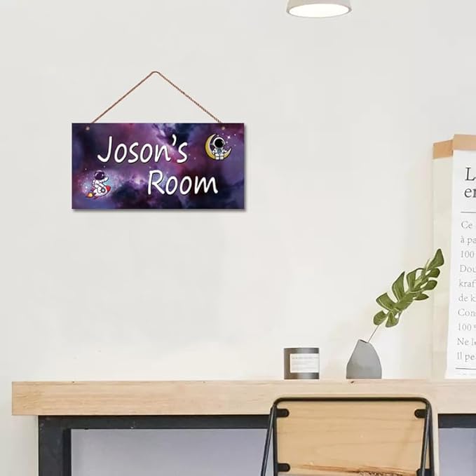 Personalized Signs Astronaut Sign Customized Signs Wall Art Decoration Exquisite Decorative Signs Custom Name Baby Bedroom Kids Room Outer Space Themed Decor For Girls Boys Room