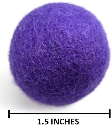 Wool Cat Toys - Felt Cat Toy Balls for Small Pet Fetch and Play - Eco Friendly Quiet Wool Ball Cat Toy for Cats and Kittens - Choose Your Colors (Purple)-Mewly Pet
