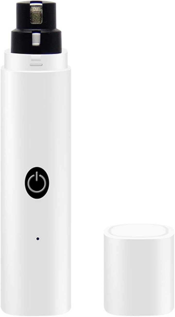 Quiet Rechargeable Pet Nail Grinder - Dog Nail Clippers and Grinder - with LED Lights and Quick Sensor, Diamond-Tip Dust Collector, Suitable for Large Dogs, Small Cats, and Rabbits (White)-Mewly Pet