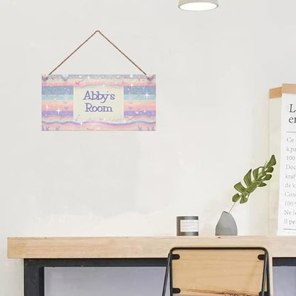 Personalized Heart Sign Flash Star Signs Retro Wall Art Decoration Exquisite Decorative Signs Custom Name for Kids Room Wall Art Decor Nursery Decor For Girls Boys Bedroom