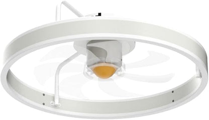 Ceiling Fans with Led Lights and Remote for Bedroom- Low Profile Flush Mount- 20” Modern Bladeless Enclosed Small Ceiling Fans with Stepless Dimming