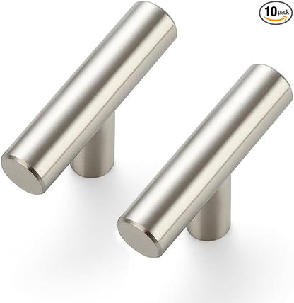 JOY DECOR 10 Pack Cabinet Knobs, Brushed Nickel Cabinet Handles, 2in Kitchen Cabient Knobs, Single Hole Drawer Knobs for Dresser Drawers
