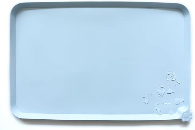 Hoki Found Silicone Pet Food Mats - Non Slip Bowl Placemats for Dogs & Cats - Waterproof, Suitable for Carpet - Frost-Mewly Pet