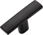 1 Pack Black Cabinet Knobs - Curved Cabinet Pulls Matte Black Knobs for Kitchen Drawer Solid Dresser Hardware 1-3/4 Inch Length Single Hole