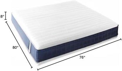Mellow 8 Inch RENA Pocket Spring Mattress with Green Tea Memory Foam, King,Navy