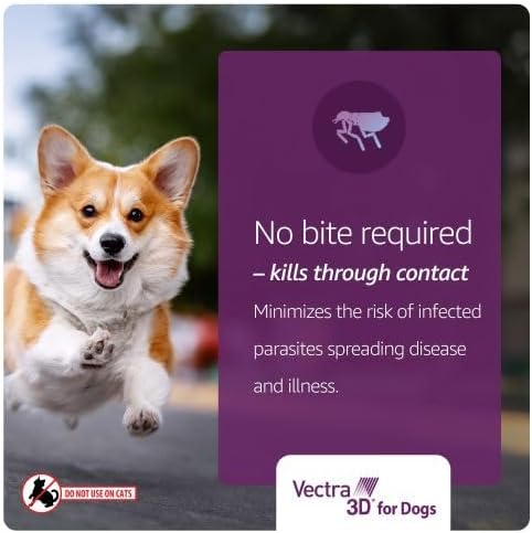 Vectra 3D for Dogs Flea, Tick & Mosquito Treatment & Prevention for Medium Dogs (21 – 55 lbs) , 6 month supply-Mewly Pet