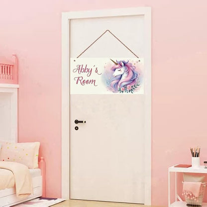 Personalized Sign Cute Unicorn Wall Decor Beautiful Decoration for Home Kitchen Bar Garage Vintage Retro Poster Plaque Decor for Kids Room Nursery Wall Decorations Stuff
