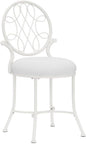 Hillsdale O'Malley Metal Vanity Stool for Makeup Room or Bathroom, White