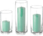 yummi Set of 12 Slim Pillars and Cylinder Vases - Tiffany Blue