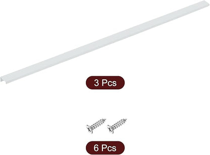 uxcell Cabinet Finger Edge Pull, 3pcs 800mm / 31.5" Aluminum Alloy Back Mount Hidden Cabinet Pulls Concealed Handle for Home Kitchen Drawer Cabinet, White
