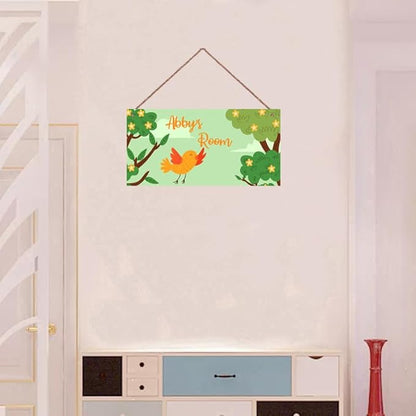 Personalized Singing Bird Little Man Cave Sign For Boys Room Bedroom Custom Name Kids Toddler Baby Nursery Door Plaque Happy Wall Art Decor for Girls Room