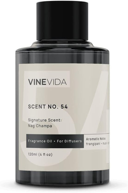 VINEVIDA [4 Fl Oz] Nag Champa Fragrance Oil for Cold Air Diffusers, Essential Oils for Diffuser Oil Refill & Air Freshener Room Spray