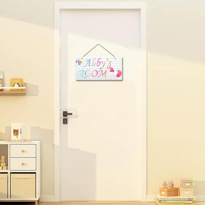 Personalized Signs Unicorn Rainbow Wall Hanging Plaque Sign Magic Unicorn Girl Room Décor For Baby Nursery Home Art Décor Kids Room Little Man Cave