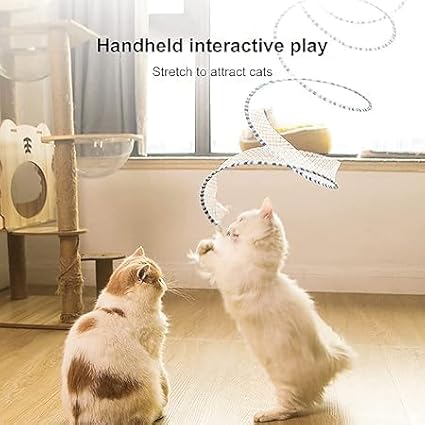 2Pcs Folded Cat Tunnel Toy for Indoor Cats,Collapsible Pet Spring Cat Toys with Feather Mouse Upgrade Interactive Toy Playing Tent for Puppy Kitten Accessories Home Self-Happy Cat Toys (Yellow)-Mewly Pet