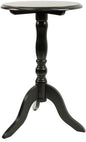 Decor Therapy Simplify Round Pedestal Accent Side Table, Chic & Compact MDF Furniture for Traditional Stylish Spaces - Black - (15" x 15" x 24")