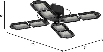 LED Garage Lights Bulb 8 Panels 2 Pack -200W, 20000LM 6500K Led Shop Light with 8 Deformable Panels, Basement Barn Light Garage Ceiling Lights
