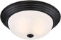 DESIGNERS FOUNTAIN Reedley 2-Lights Flush Mount Ceiling Light, 13 Inch Lighting Fixture for Kitchen, Bedroom, Bathroom, and Hallway, Oil Rubbed Bronze with Etched Glass, 1257M-ORB-W