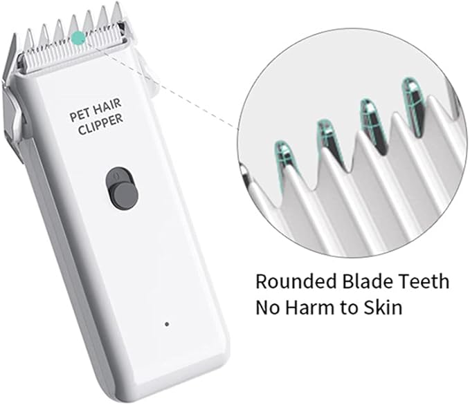Dog Clippers,Quiet Washable USB Rechargeable Cordless Dog Grooming Kit,Electric Pets Hair Trimmers Shaver Shears for Dogs and Cats White-Mewly Pet