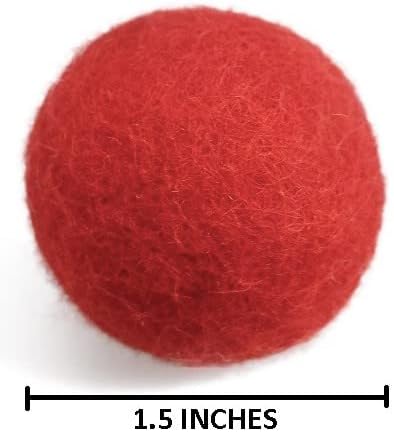 Wool Cat Toys - Felt Cat Toy Balls for Small Pet Fetch and Play - Eco Friendly Quiet Wool Ball Cat Toy for Cats and Kittens - Choose Your Colors (Red)-Mewly Pet
