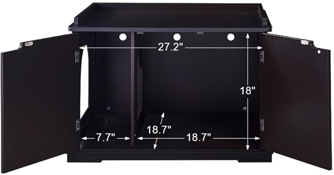 unipaws Cat Litter Box Enclosure Furniture, Cat Washroom, Hidden Litter Box Cover, Cabinet for Large Cat, Dog Proof Cat Litter Boxes, Hideaway Litter Box, Cat House-Mewly Pet