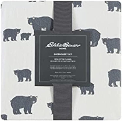 Eddie Bauer - Twin Sheets, Cotton Flannel Bedding Set, Brushed For Extra Softness, Cozy Home Decor (Bear Family, Twin)