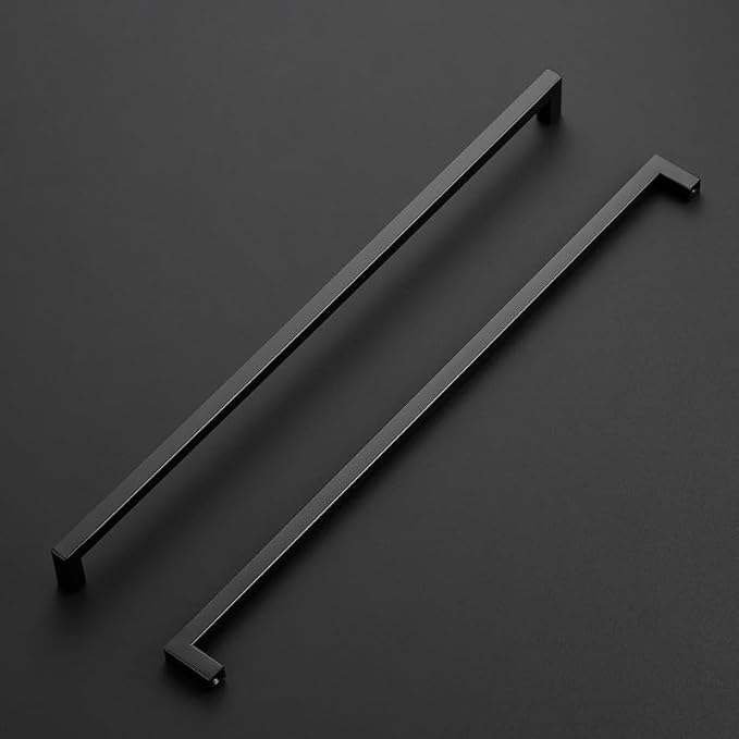 Ravinte 10 Pack Black Cabinet Pulls 18 Inch Square Kitchen Cabinet Handles Matte Black Kitchen Hardware for Drawer Pulls Drawer Handles Come with Screwdriver