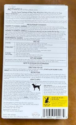 TevraPet Activate II Flea and Tick Prevention for Dogs | 4 Count | Extra Large Dogs 55+ lbs | Topical Drops | 4 Months Flea Treatment-Mewly Pet