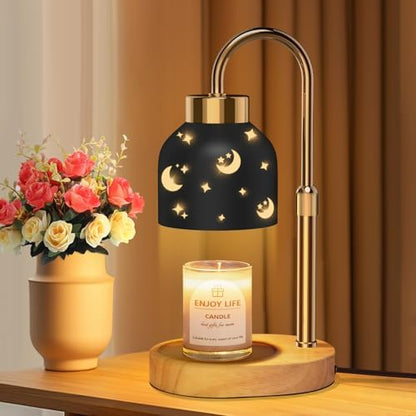 Candle Warmer Lamp with 2 Bulbs, with Dimmer Adjustable Height,Mothers Day Gifts,Vintage Home Decor,2/4/8H Timer