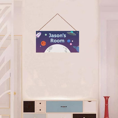 Personalized Universe Sign Planet Wall Art Decor For Kids Room UFO Decoration Nursery Decor Space Party Decorations For Little Man Cave Rocket Door Decor For Boys Room Girls Bedroom