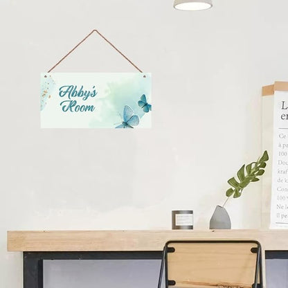 Personalized Signs Flowers Sign Bird Wall Art Decoration Exquisite Decorative Signs Custom Name for Kids Room Wall Art Decor Nursery Decor For Boys Bedroom Girls Room
