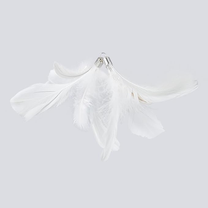 ROSAUI Cat Toy Refill Set – 6 Replacement Attachments for Teaser Wands, Includes 5 Feather Heads & 1 Lifelike Bird, Bell-Equipped, Interactive Accessories for Indoor Cats-Mewly Pet