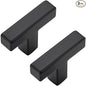 3 Pack Matte Black Cabinet Knobs - Kitchen Cabinet Knobs Black Cabinet Pulls for Kitchen Cabinet Drawer Stainless Steel Dresser Knobs for Cabinet Hardware 2in Length Single Hole Square