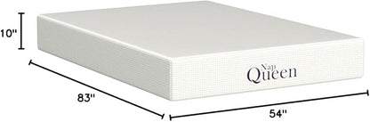 NapQueen 10 Inch Full Size Mattress, Bamboo Charcoal Memory Foam Mattress, Bed in a Box, White