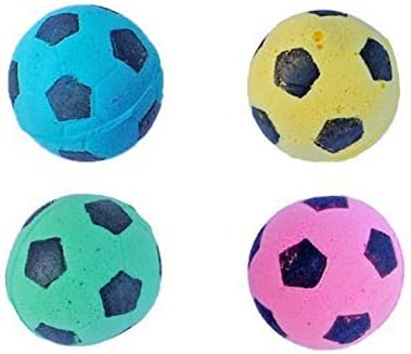 Foam Sponge Soccer Ball Cat Toy Interactive Cat Toys Independent Pet Kitten Cat Exrecise Toy Balls for Real Cats Kittens, Soft, Bouncy and Noise Free (24 Pack)-Mewly Pet