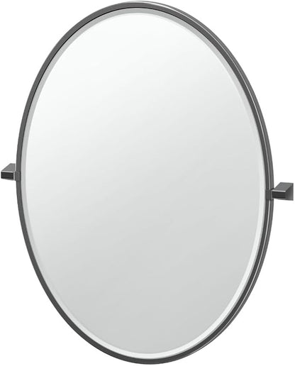 Gatco 5659XFLG A-Line 32" H Framed Oval Mirror, Matte Black
