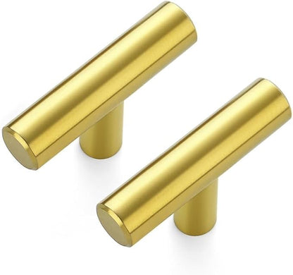 JOY DECOR 5 Pack Cabinet Knobs, 2in Gold Kitchen Cabinet Handles, Single Hole Drawer Knobs for Dresser