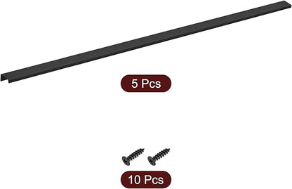 uxcell Cabinet Finger Edge Pull, 5pcs 800mm / 31.5" Aluminum Alloy Back Mount Hidden Cabinet Pulls Concealed Handle for Home Kitchen Drawer Cabinet, Black